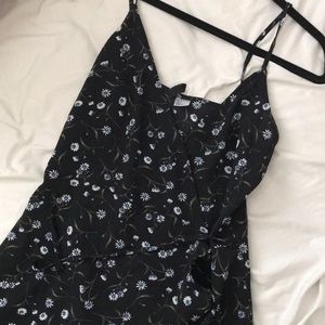 H&M NEVER WORN FLORAL HIGH SLIT WRAP DRESS